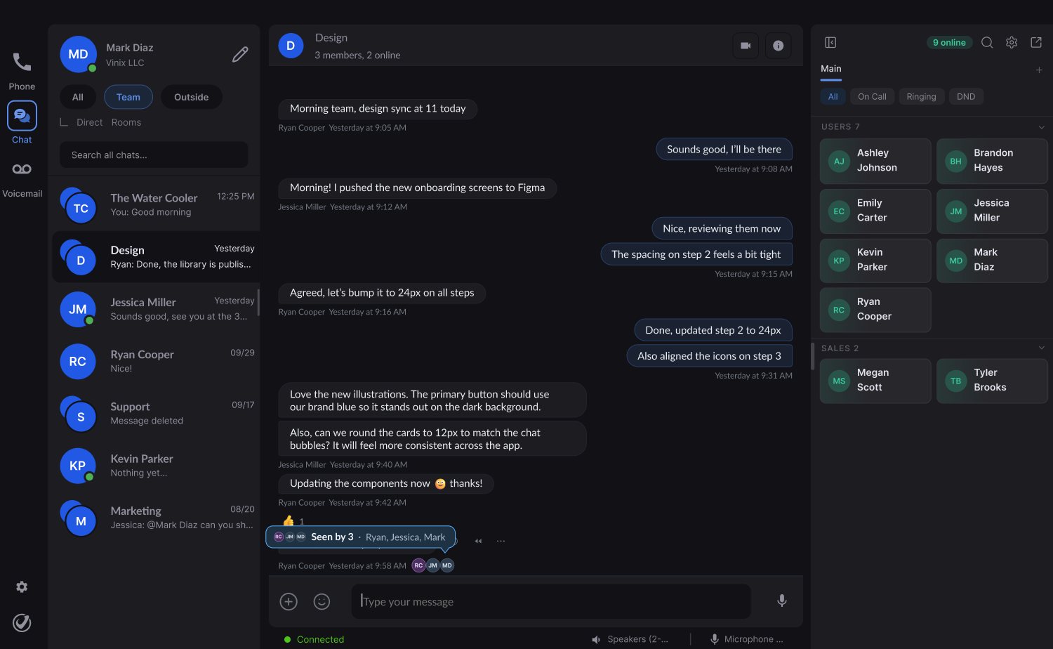 Vinix Global — Chat: Seen by